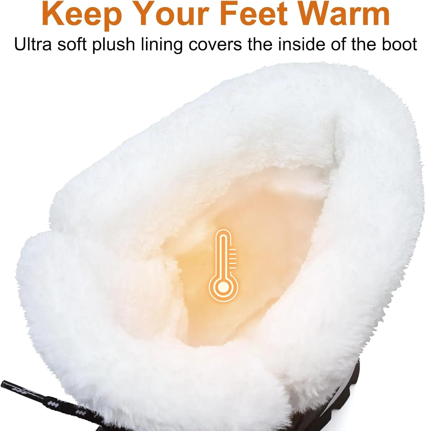 Womens Snow Boots Winter Waterproof Warm Fur Lined Mid Calf Booties Comfortable Outdoor Anti-Slip Ankle Boots Walking Winter Shoes