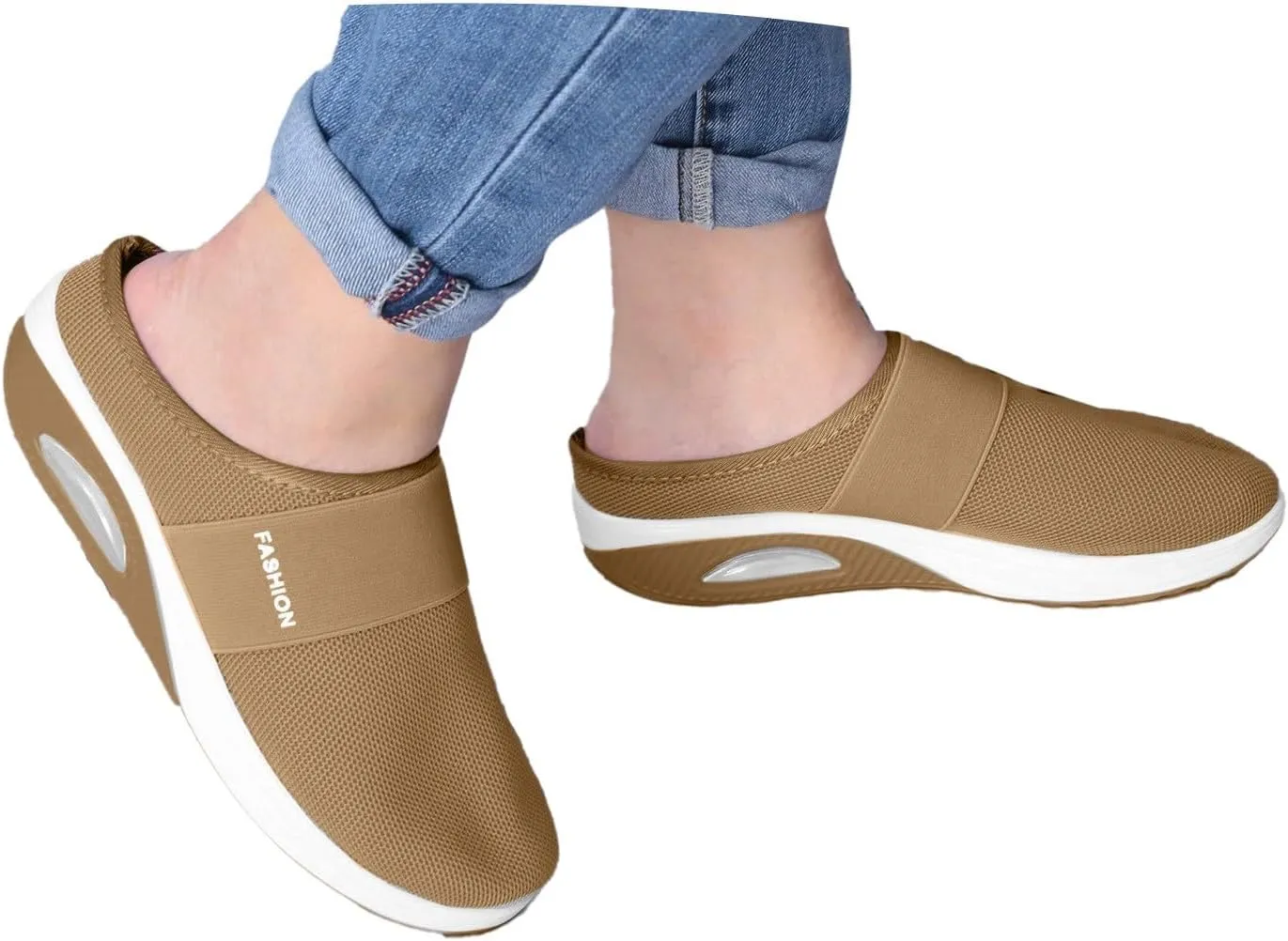Womens Summer Clogs Mules Wide Width Fine Mesh Closed Toe Arch Support Shoes Casual Comfortable Beach Slippers