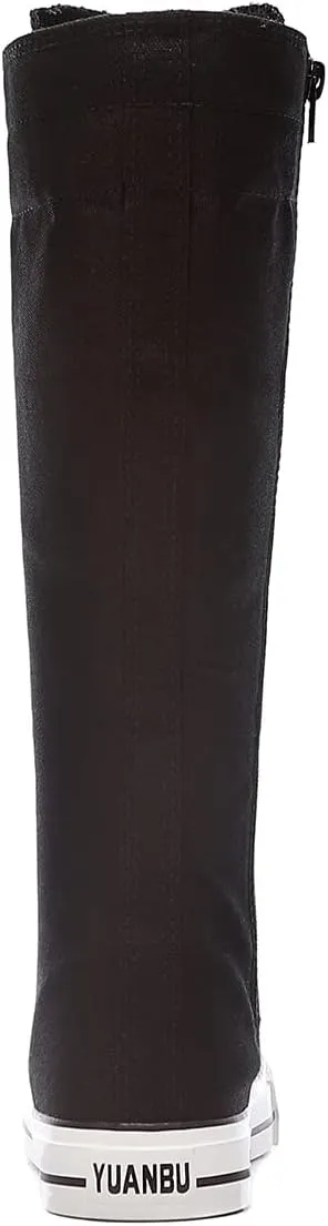 Women's Tall Canvas Lace up Knee High Sneakers