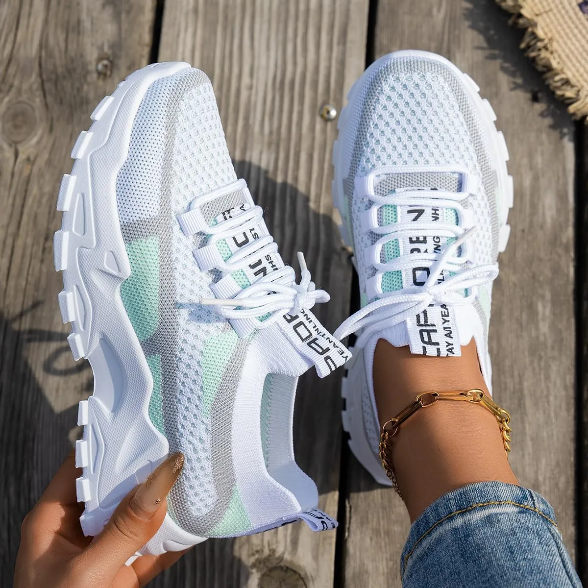 Womens Tennis Shoes for Walking, Slip-On Knit Mesh Running Shoes, Women Shoes Summer 2025 New Sneakers Breathable