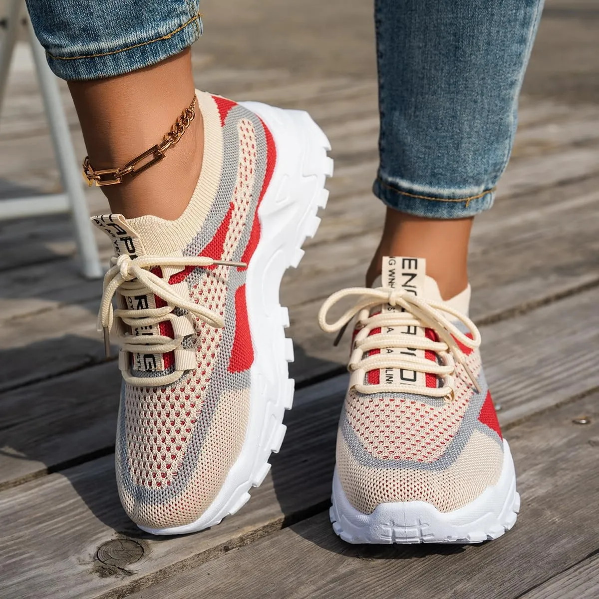 Womens Tennis Shoes for Walking, Slip-On Knit Mesh Running Shoes, Women Shoes Summer 2025 New Sneakers Breathable