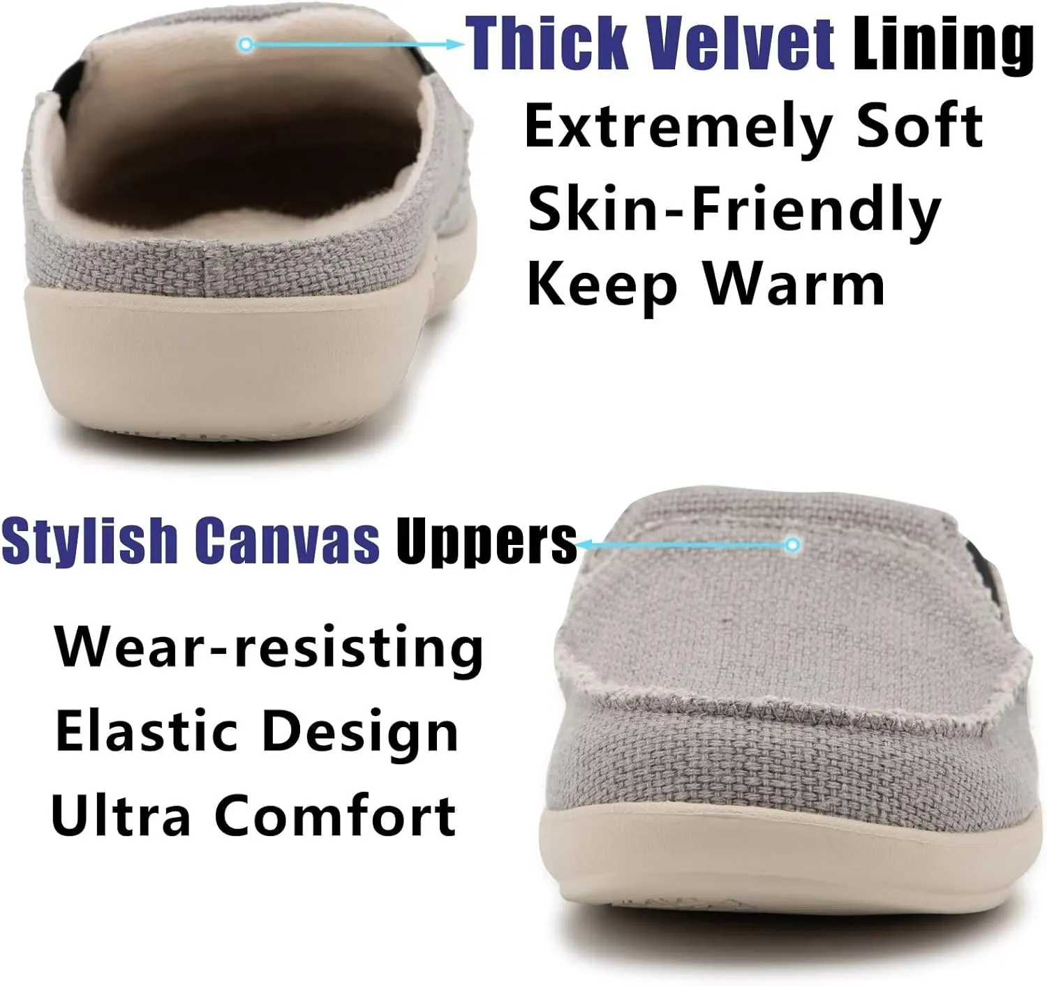 Womens Wide Slippers with Arch Support - Plantar Fasciitis Pain Relief - Orthopedic House Shoes for Diabetic Bunions