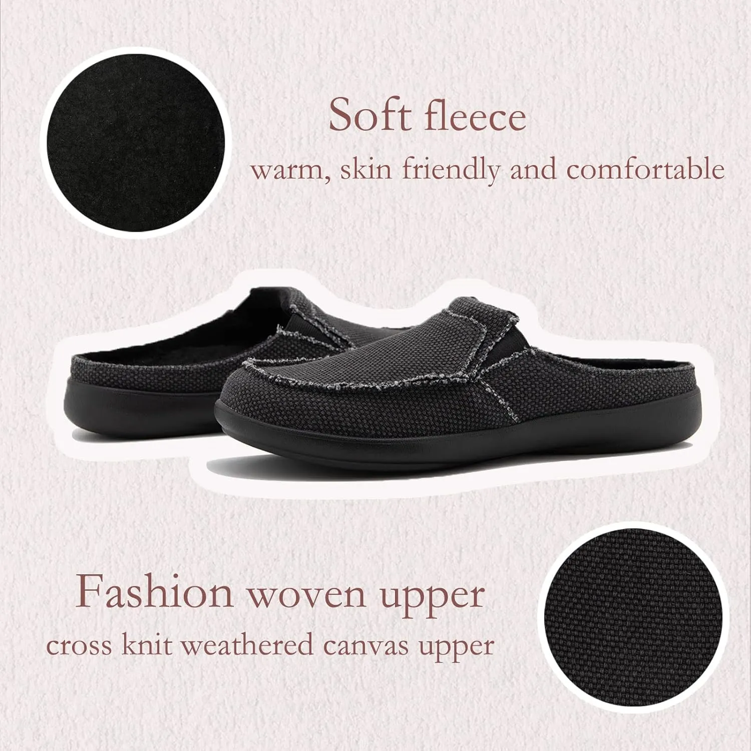 Womens Wide Slippers with Arch Support - Plantar Fasciitis Pain Relief - Orthopedic House Shoes for Diabetic Bunions