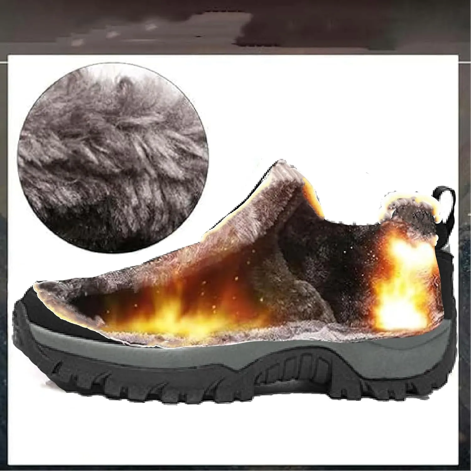 Womens Winter Waterproof Slip On Walking Shoes Comfort Warm Fur Lined Lightweight Anti-Slip Platform Snow Boots Outdoor Mountaineering Hiking Sneakers