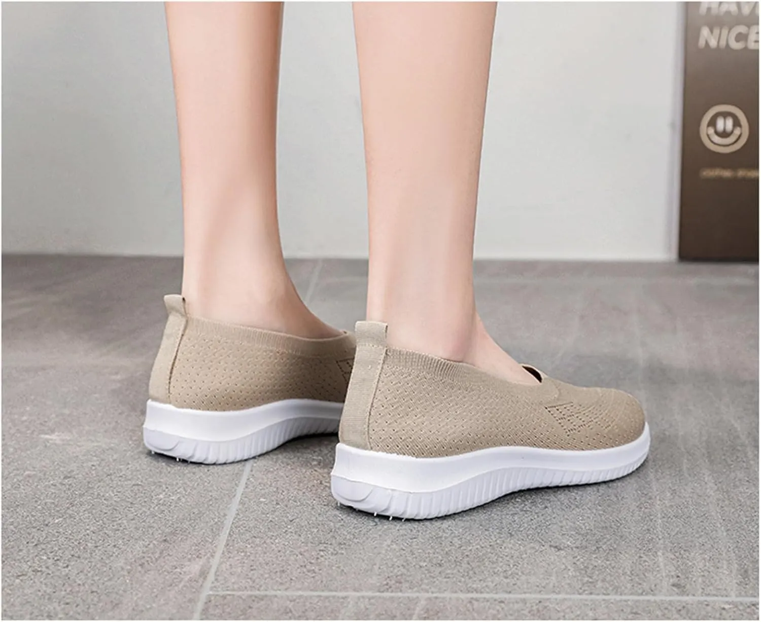 Womens Woven Orthopedic Breathable Soft Shoes Go Walking Women’s Breathable Walking Shoes Slip On Mesh Knitted Flats Gym Sneakers Lightweight Casual Easy Shoe Arch Support Orthopedic Flat Footwear
