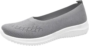Women's Woven Orthopedic Breathable Soft Shoes, Slip On Mesh Sneakers, Comfort Wear Orthowear Shoes, Breathable Casual Shoe for All Day Wear