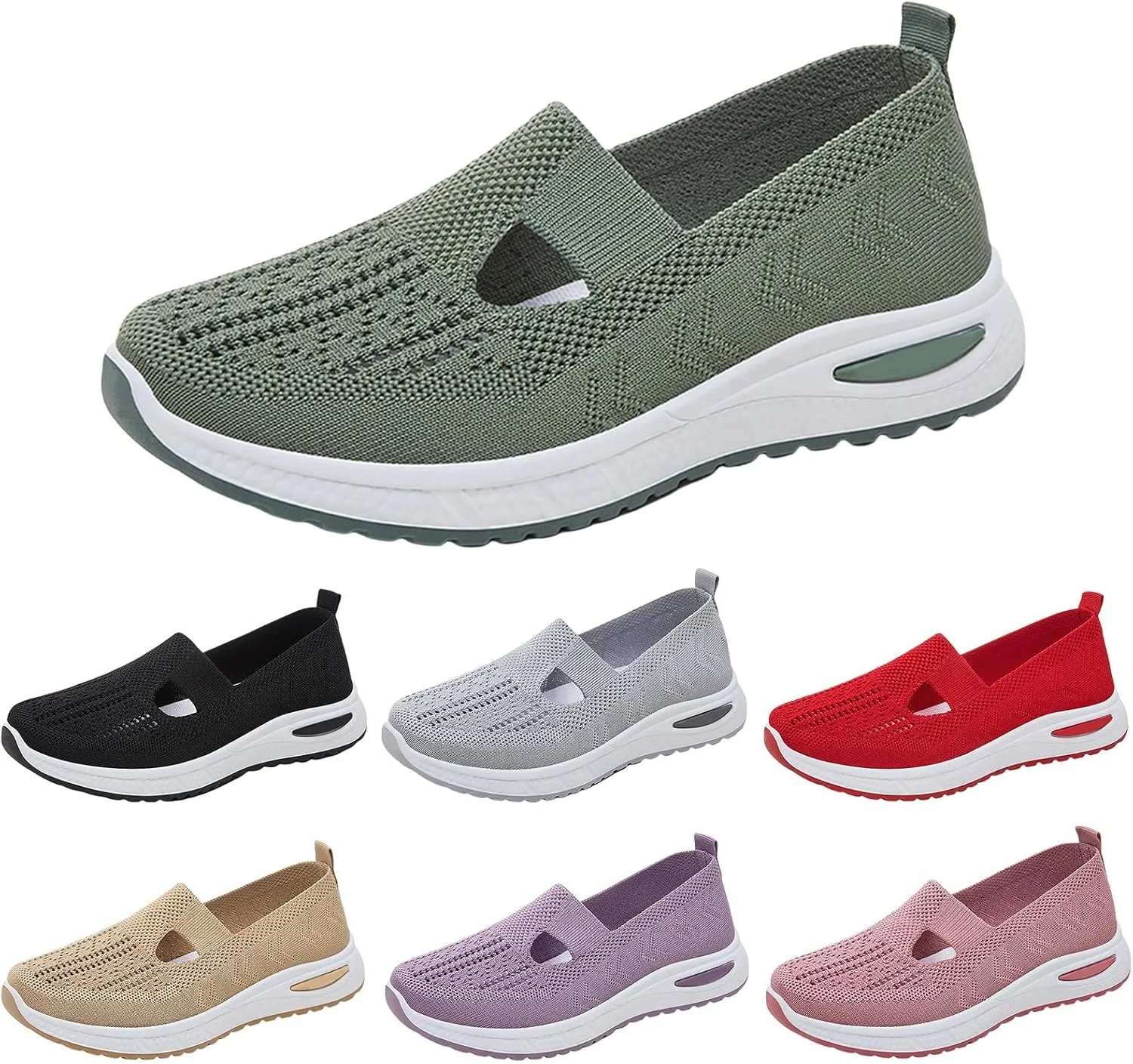 Women's Woven Orthopedic Breathable Soft Sole Tennis Shoes Men Mesh Casual Slip On Shoes Wedge Sneakers Black Tennis Shoe Loafers Casual Slip On