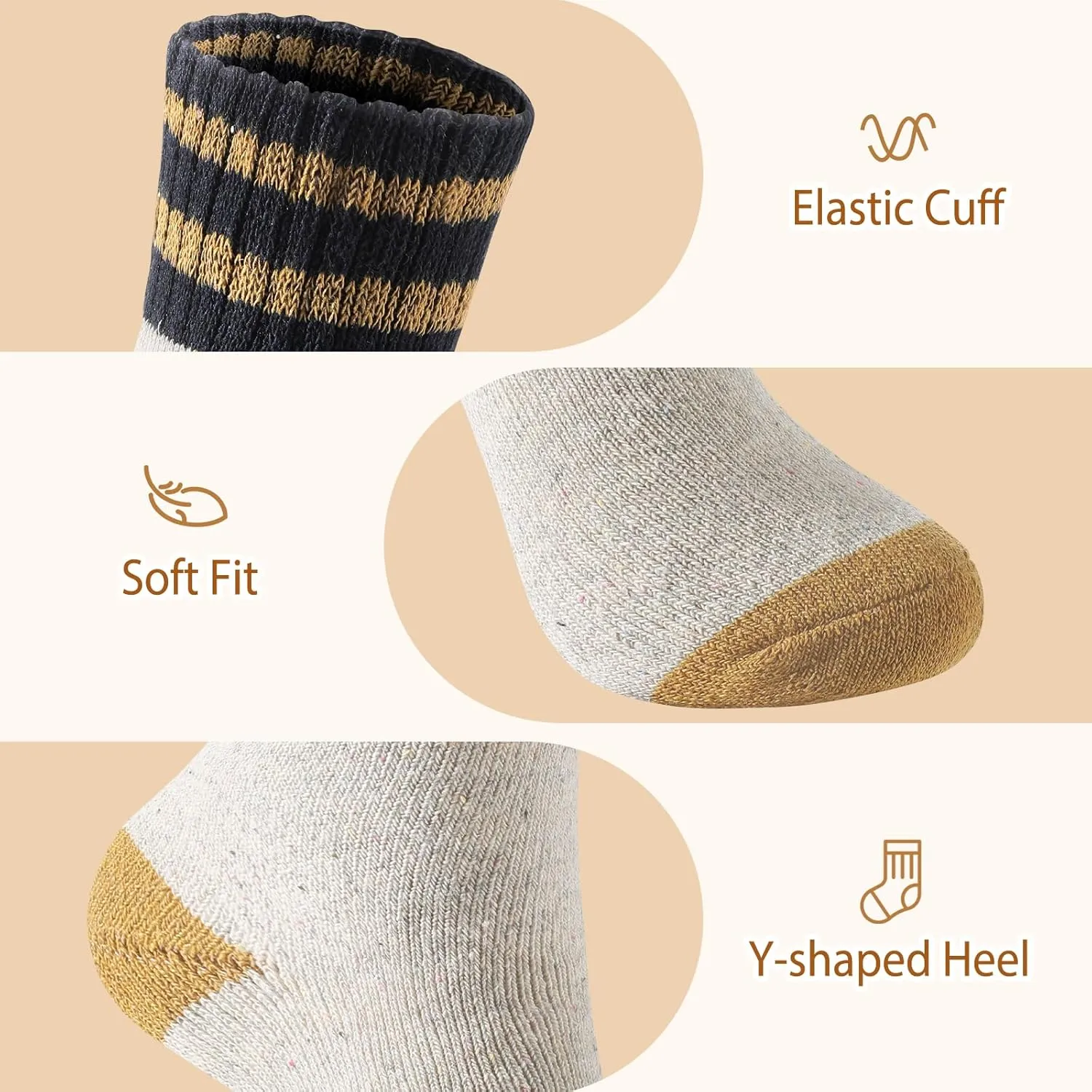Wool Socks - Wool Socks for Women/Men, Winter Warm, Super Soft Crew, Thick Knit Cozy