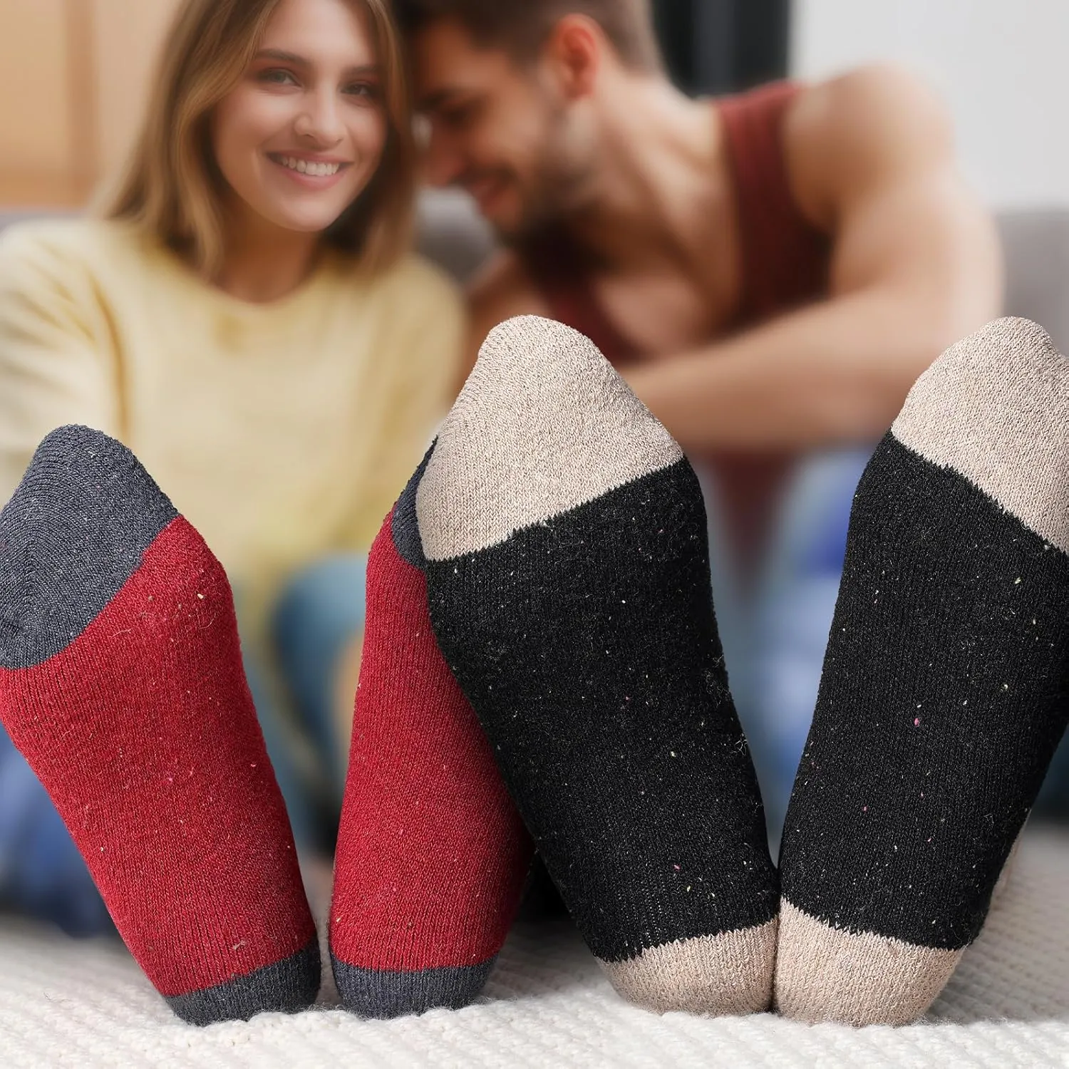 Wool Socks - Wool Socks for Women/Men, Winter Warm, Super Soft Crew, Thick Knit Cozy