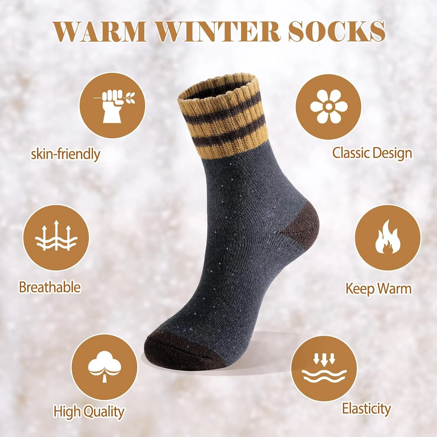 Wool Socks - Wool Socks for Women/Men, Winter Warm, Super Soft Crew, Thick Knit Cozy