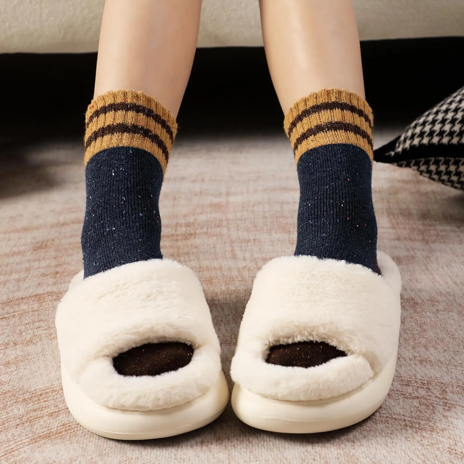 Wool Socks - Wool Socks for Women/Men, Winter Warm, Super Soft Crew, Thick Knit Cozy