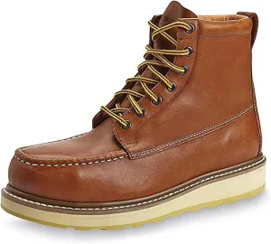 Work Boots for Men, 6" & 8" SureTrack Soft Toe Slip Resistant Moc Toe Mens Work Boots 84994/86994