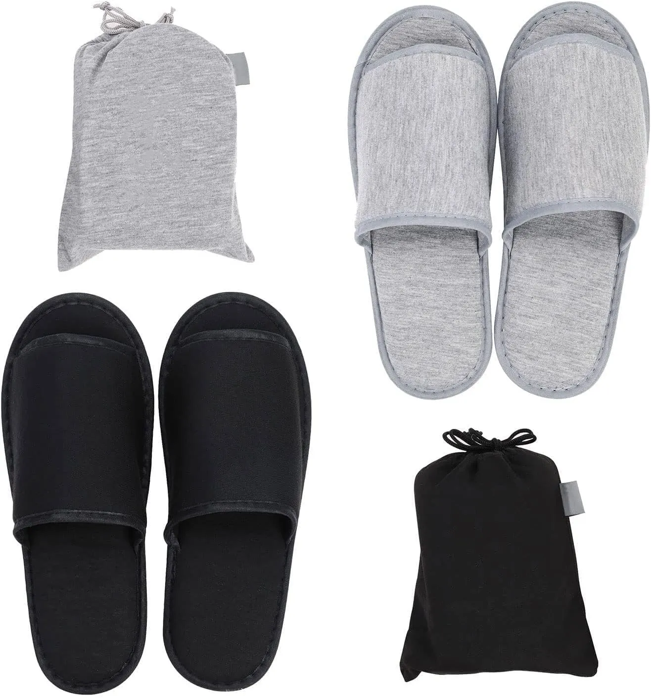 XGOPTS Travel Spa Slippers Portable Washable Hotel Guest Slippers Home Open Toe Sandals Interior Closed Toe House Slippers Non-slip Business Trip Flight Hotel Slippers with Bags for Travel Guest Room