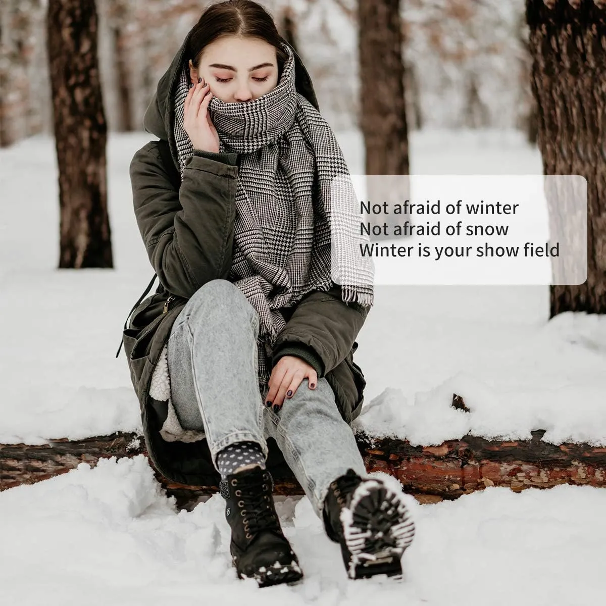 yageyan Womens Winter Snow Boots Warm Fur Lined Winter Water-resistan Ankle Booties Zipper Anti-Slip Combat Boots
