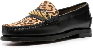 YDN Women Casual Slip On Loafers Flats Round Closed Toe Suede Animal-Print Patchwork Leather Hidden Low Heel Slide Dress Pump Ladies Girls Comfort Walking Driver Shoes
