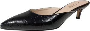 YDN Women Classic Pointed Toe Low Mid Heel Loafers Slip on Mules Slide Sandals Kitten Shoes Size 4-15 US
