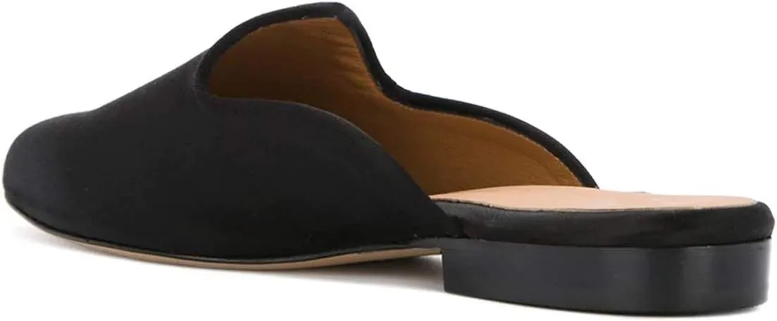 YDN Women Low Heel Comfort Pumps Slip on Mules Slide Sandals Pointed Toe Flats Loafers Backless Slipper Shoes