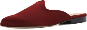 YDN Women Low Heel Comfort Pumps Slip on Mules Slide Sandals Pointed Toe Flats Loafers Backless Slipper Shoes