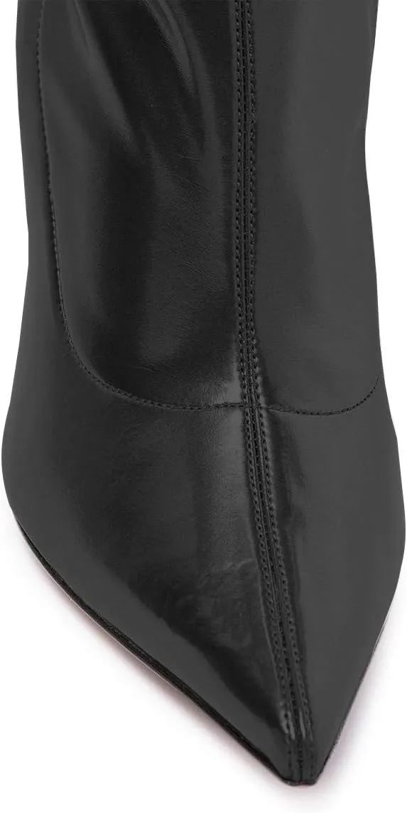 YDN Women Over The Knee Thigh High Stiletto Boots Pointed Stylish Closed Pointed Toe Stretchy Side Zipper Shoes