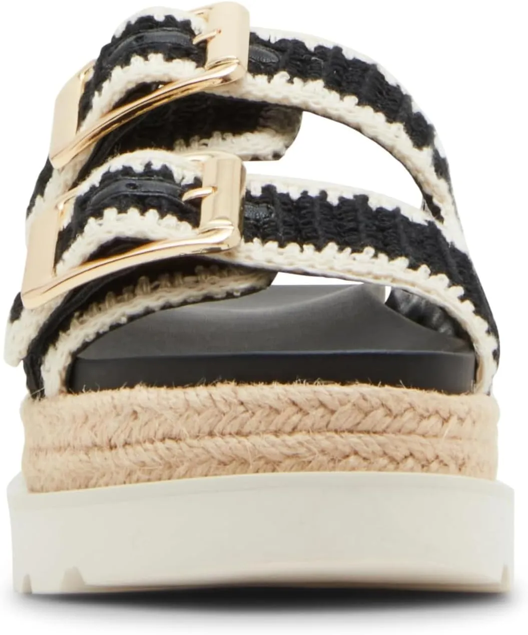 Yishaweiqi Espadrilles Platform Sandals for Women Comfortable Raffia Flatform Sandals Adjustable Buckle Straps Woven Straw Crochet Flat Slide Sandals Summer Beach Shoes