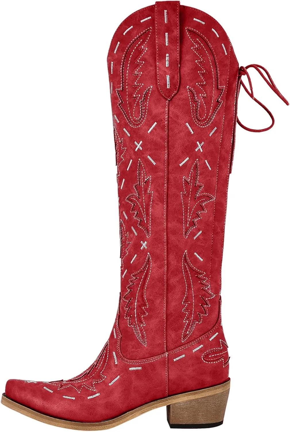 Yolkomo Cowboy Boots for Women Knee High Cowgirl Boots Lace Up