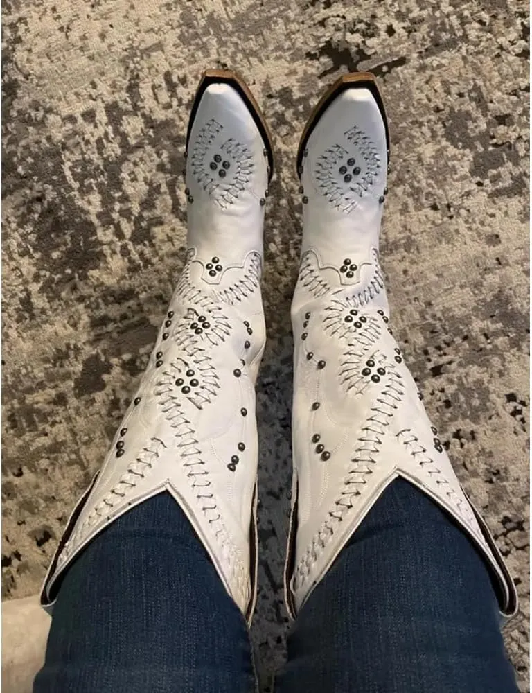 Yolkomo Cowboy Boots for Women Knee High Western Cowgirl Boots