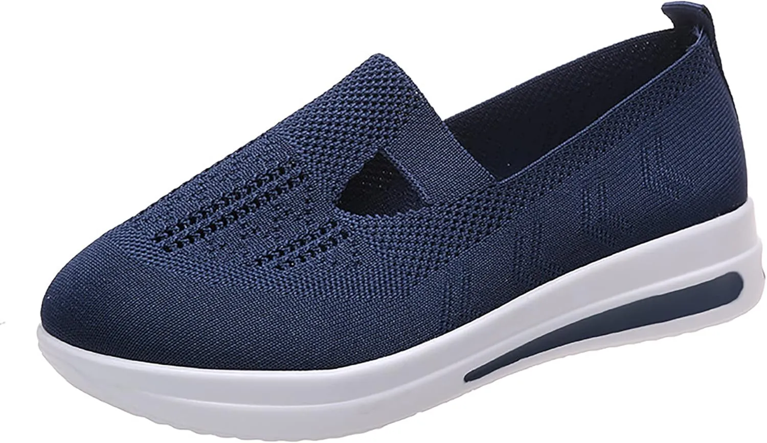 YSMIIH Women's Hollow Knit Casual Shoes Low Top Slip-ons Loafers Breathable Platform Sneakers
