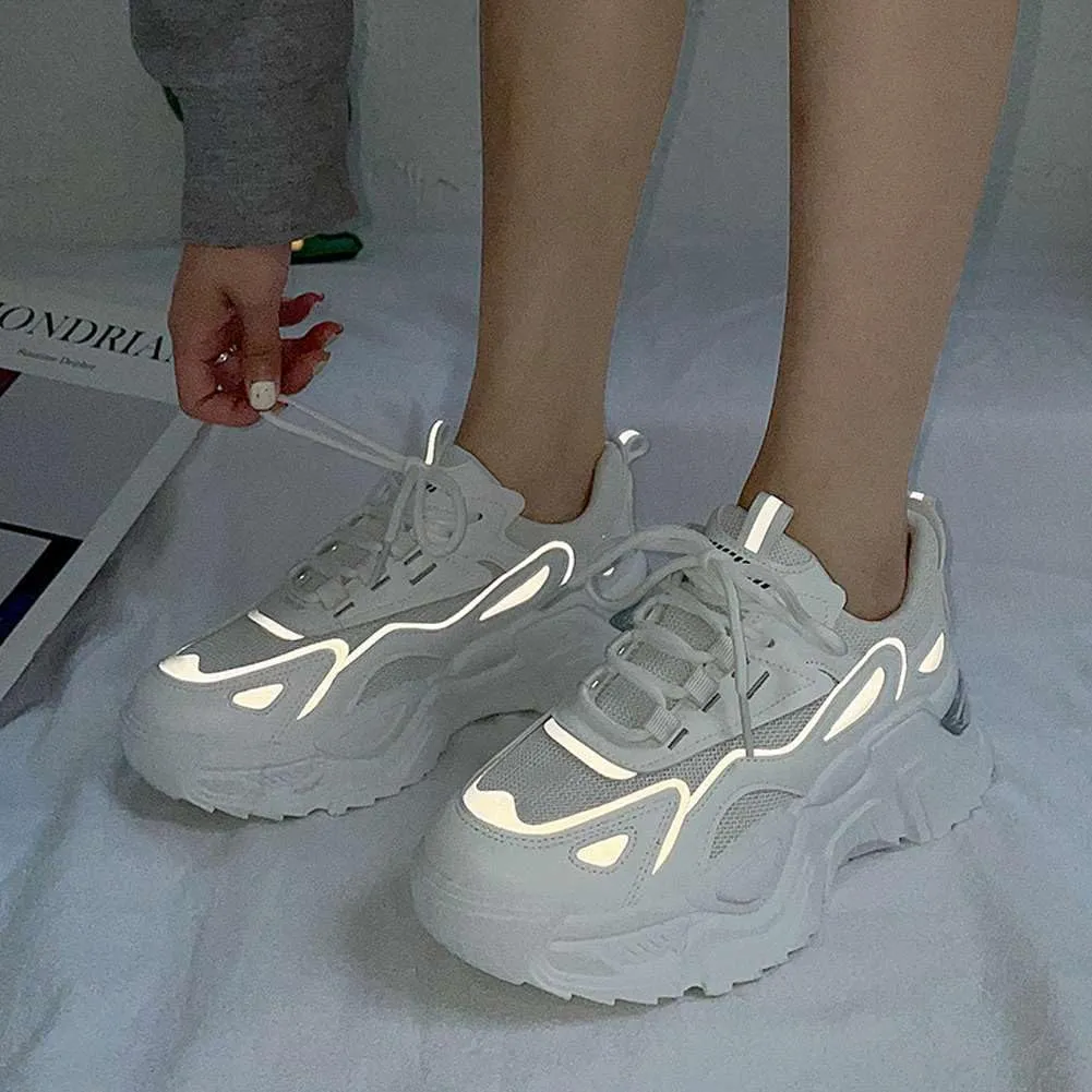 YYSPR Women's Fashion Platform Lace Up Sneakers Lightweight Walking Running Shoes