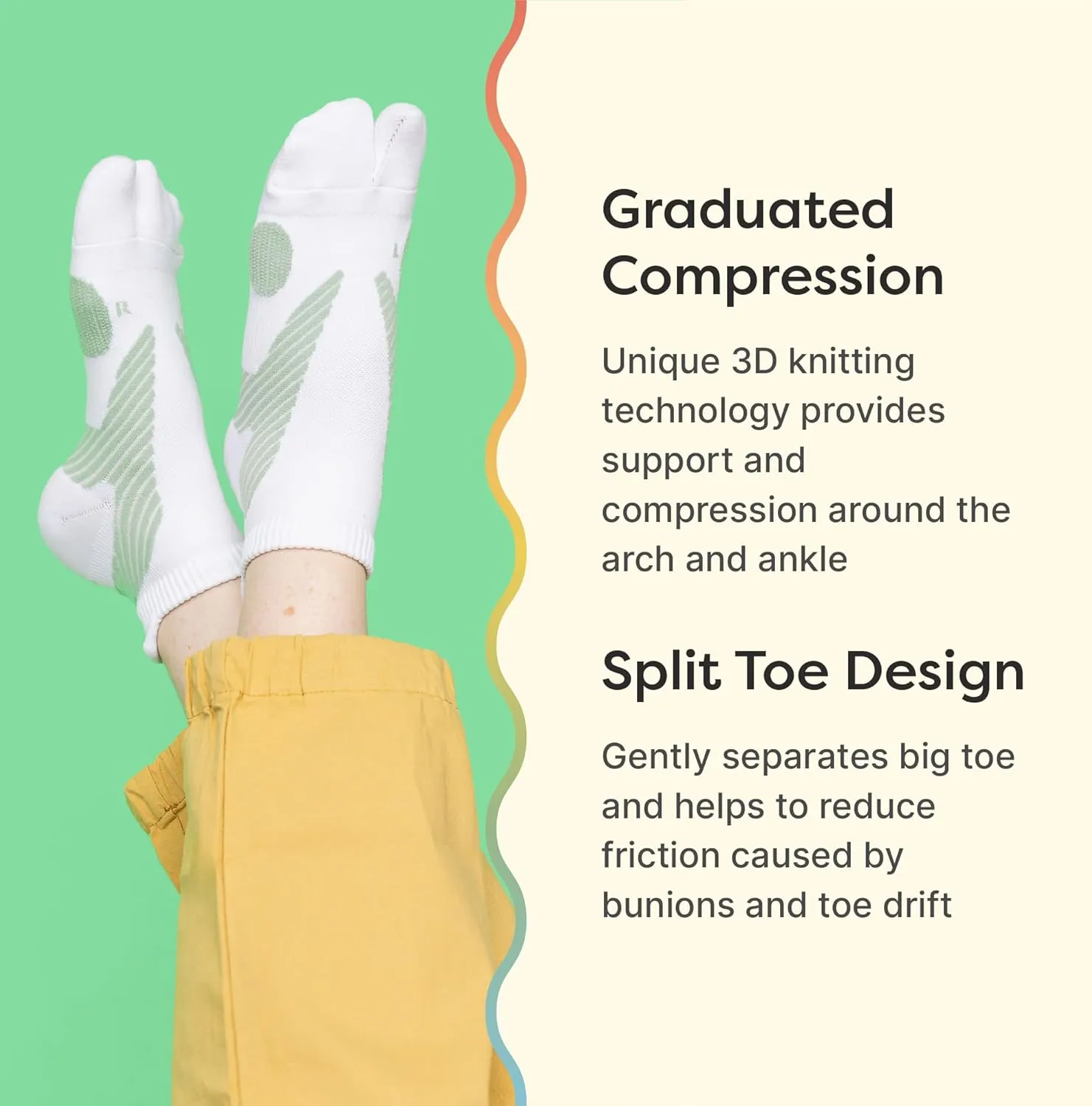 ZenToes Padded Bunion Relief Socks for Women and Men, Big Toe Separator, Built-In Bunion Protector, Moisture Wicking - 1 Pair