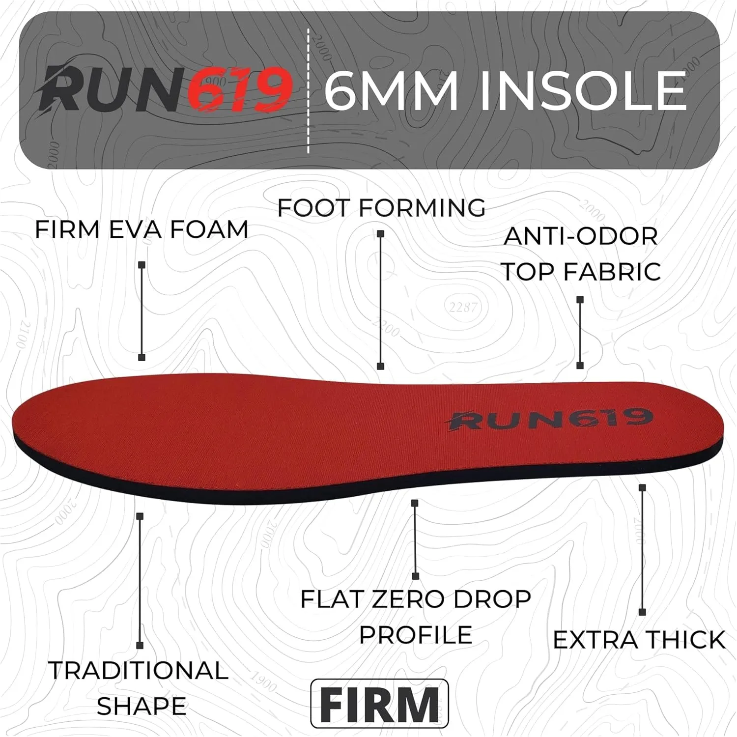 Zero Drop Shoe Insoles, Traditional Shape, Foot Forming, Regular Width - Thick, Firm, Flat Shoe Inserts - Men's 7-8 / Women's 8-9