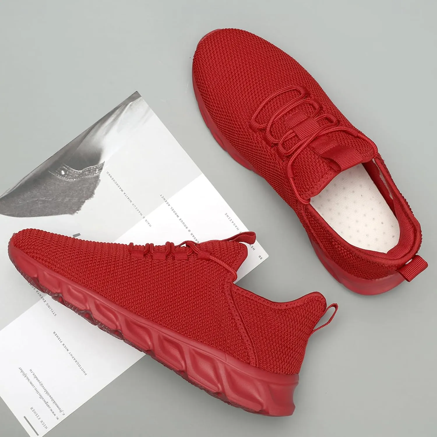 ZGPWZWL Mens Running Shoes Fashion Sneakers for Walking Tennis Gym Shoes Slip On Lightweight and Comfortable