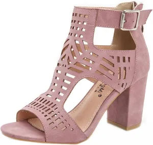 ZKXYFFS Chunky Heeled Sandals for Women Ankle Buckle Zip Dress High Heeled Sandal Summer Fashion Cutout Open Toe Block Heels