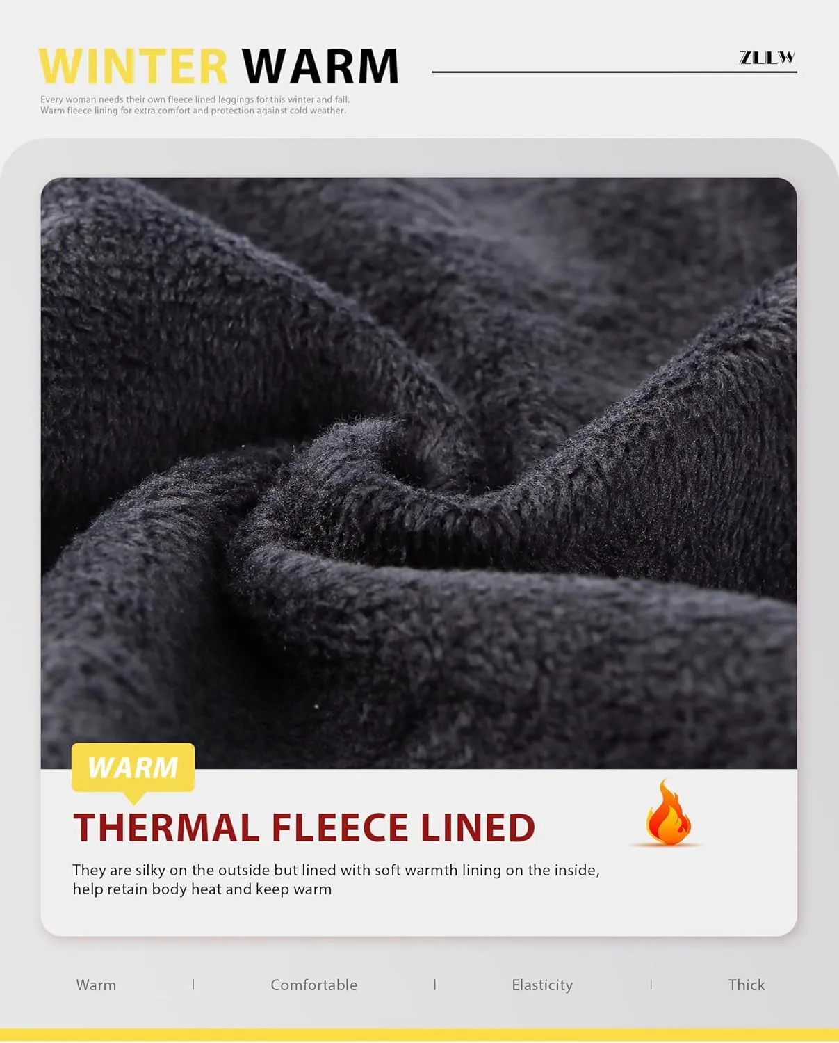 ZLLW Winter Warm Fleece Lined Leggings for Women，High Waisted Thick Thermal Velvet Tights